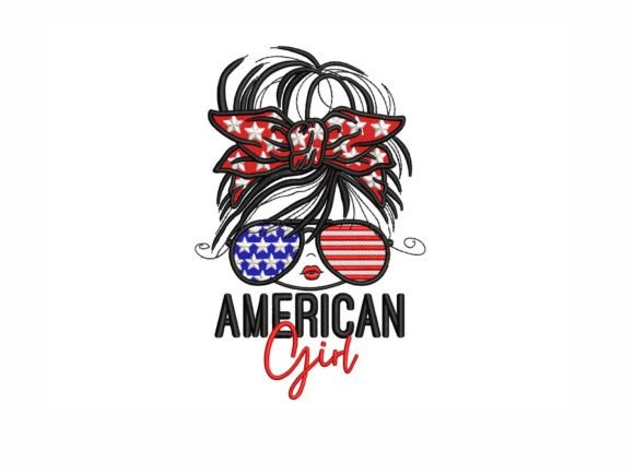 American Girl: A Bold, Playful Independence Day Embroidery