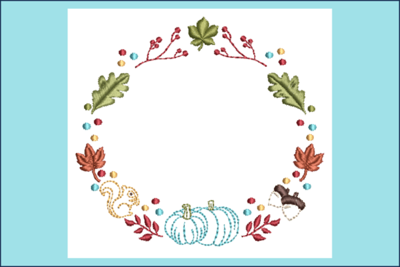 Autumn Frame 1: A Warm, Versatile Fall Embroidery Design