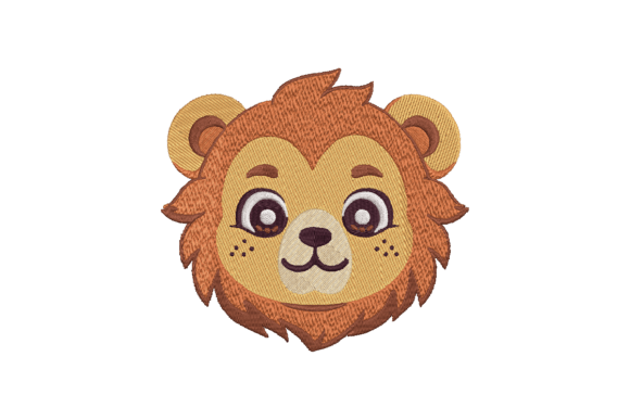Baby Lions Head Embroidery Design