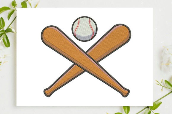 Baseball Bats Embroidery Design