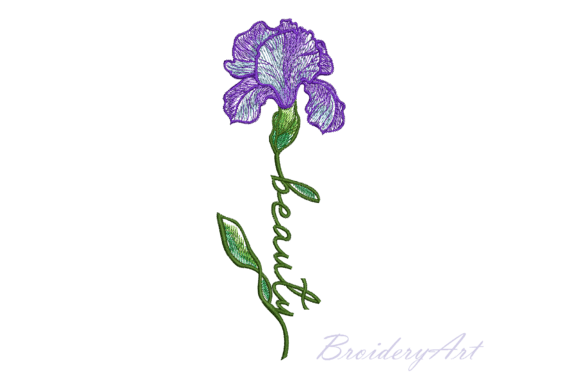 Beauty Iris: Elegant Seasonal Embroidery for Holiday Gifts