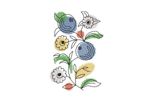 Berry Flower Border: A Seasonal Embroidery Staple