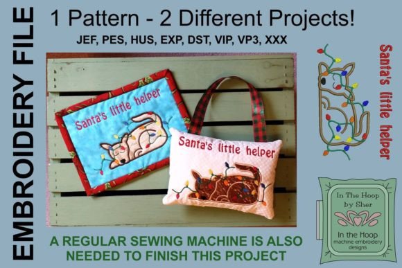 Santa’s Little Helper Mug Rug or Doorknob Hanger