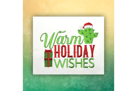 Warm Holiday Wishes Embroidery Design